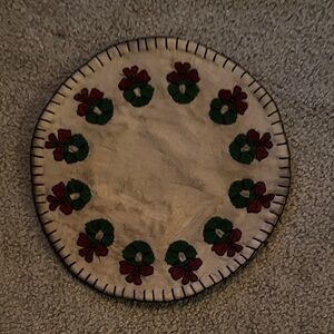 Festive Embroidered Round Placemat Pine Creek